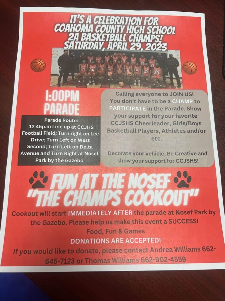 Coahoma County State Championship celebration set for April 29