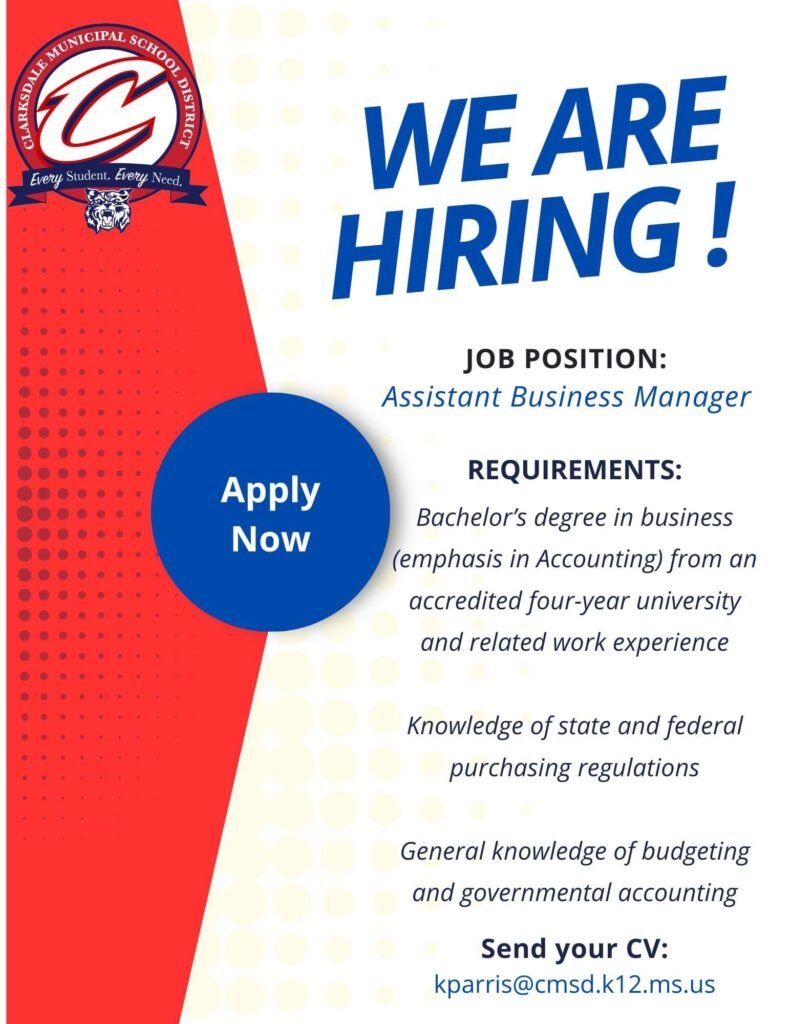Join Our Team: Assistant Business Manager Opportunity at Clarksdale Municipal School District