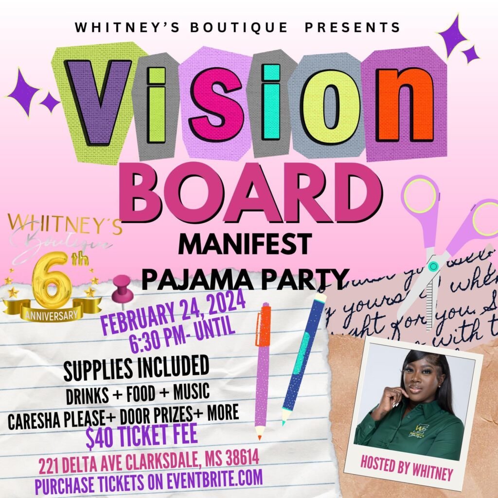 Whitney’s Boutique Presents: A Night of Dreams and Celebration at the Vision Board Manifest Pajama Party