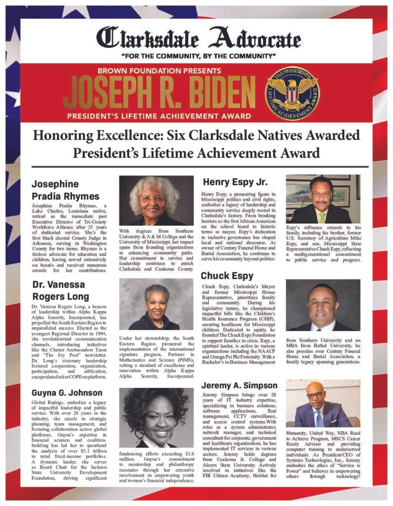 Honoring Excellence: Six Clarksdale Natives Awarded President’s Lifetime Achievement Award