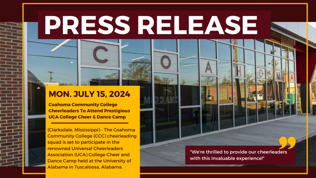 Coahoma Community College Cheerleaders to Attend Prestigious UCA College Cheer & Dance Camp