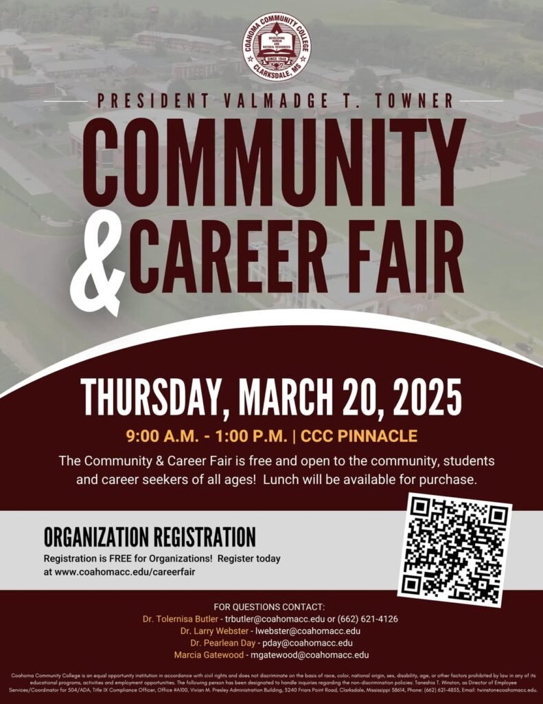 Coahoma Community College to Host President Valmadge T. Towner Community & Career Fair