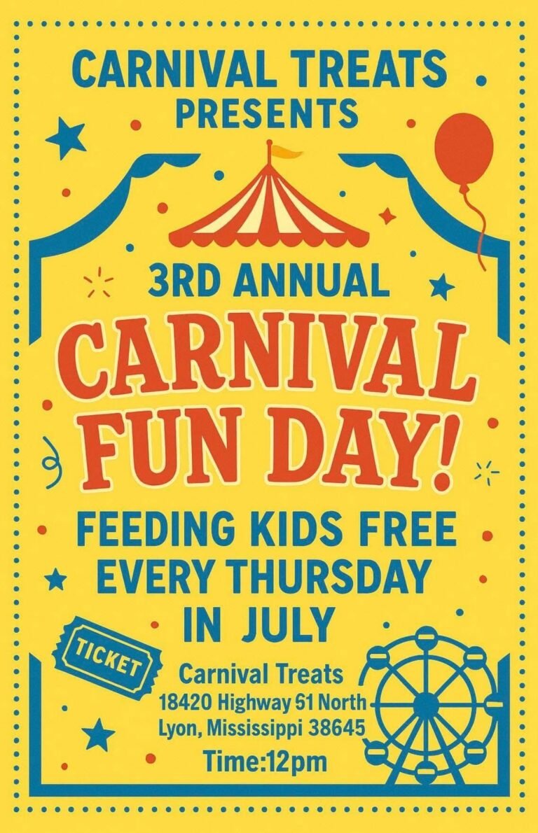 Carnival Treats Hosts 3rd Annual Carnival Fun Day: Free Meals for Kids Every Thursday in July
