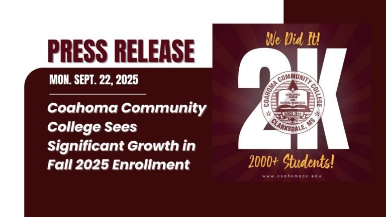 Coahoma Community College Sees Significant Growth in Fall 2025 Enrollment