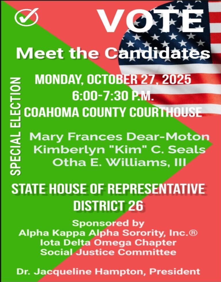 Meet the Candidates: Coahoma County Voters Invited to Special Election Forum