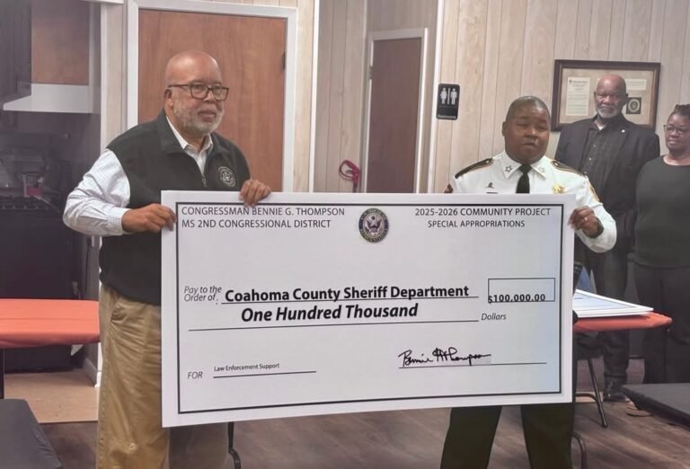 Coahoma County Sheriff’s Office Awarded $100,000 in Federal Law Enforcement Support Funding