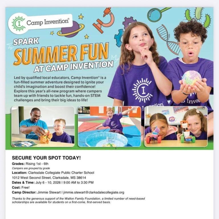 Clarksdale Collegiate Opens Registration for Free Camp Invention Summer Program