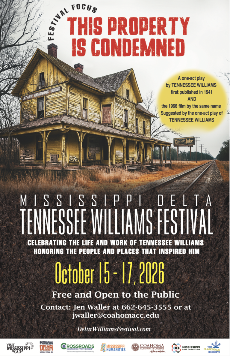 Mississippi Delta Tennessee Williams Festival Announces October Return to Clarksdale