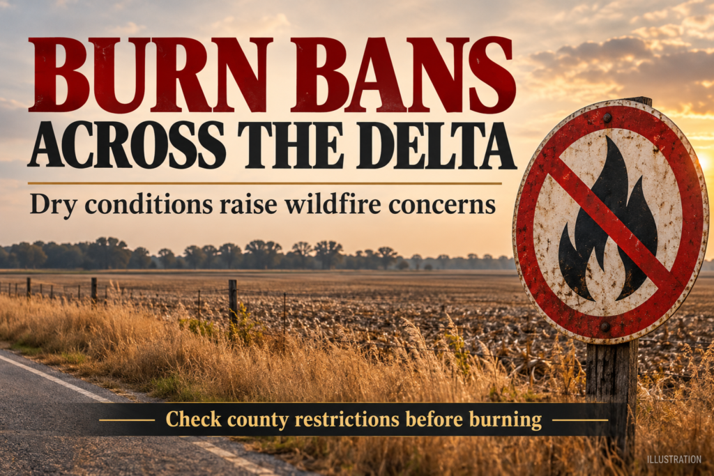 Fire Danger Grows Across the Mississippi Delta as Counties Enforce Outdoor Burning Bans
